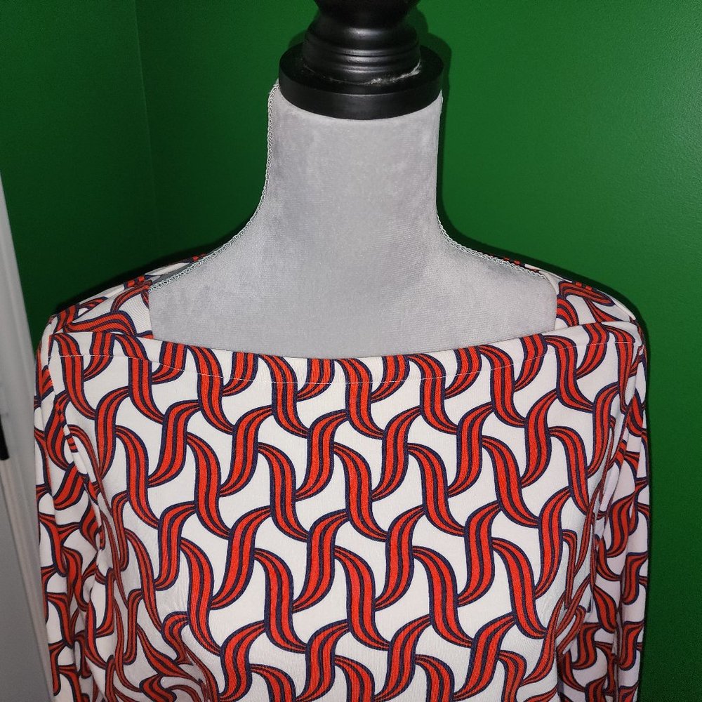 Talbots Woman Red Print Top Size 1X